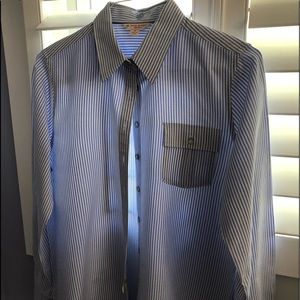 Blue and white stripe blouse